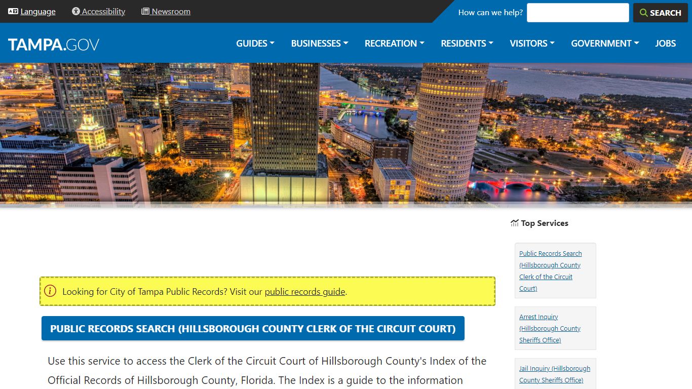 Public Records Search (Hillsborough County Clerk of the Circuit Court ...